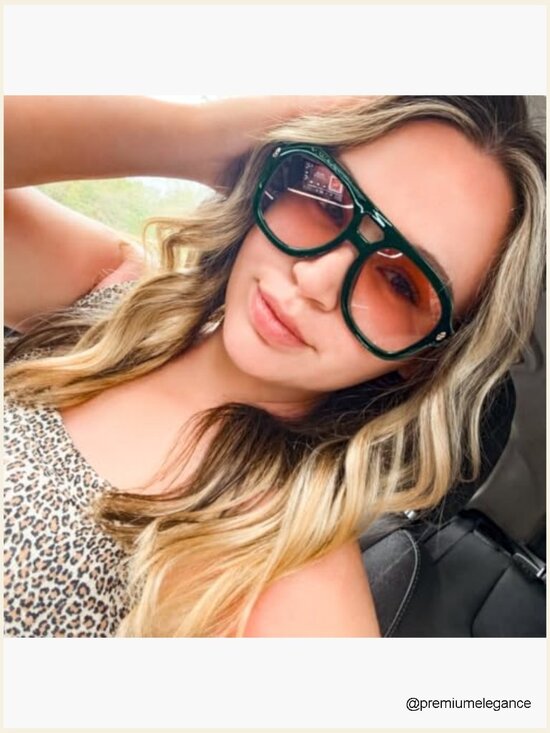 Retro Thick Aviator Sunglasses Chunky Large Square Pilot Shades UV Protection main image 4